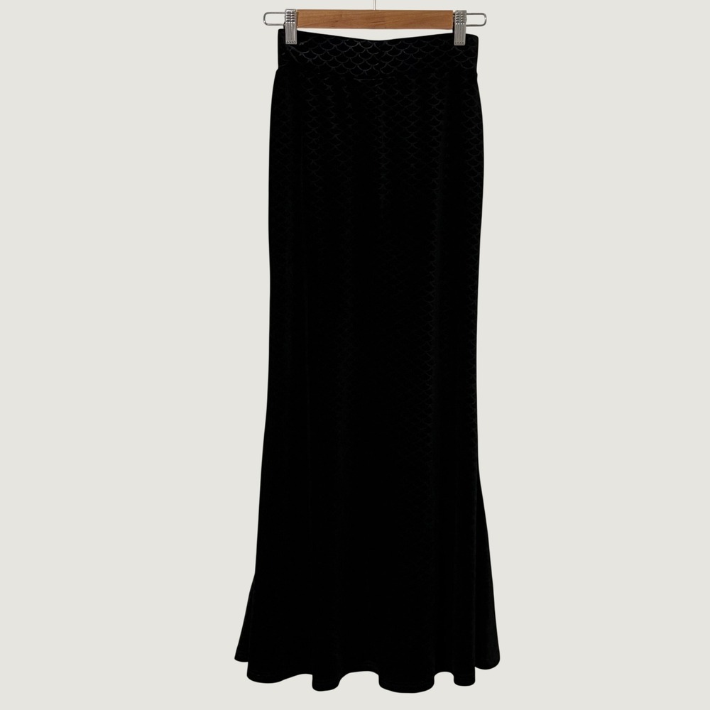 Vintage Killstar Maxi Skirt Womens XS Black Velvet Mermaid Whimsigoth Witchy Y2K